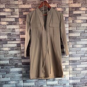 Pre Owned Theory Jullitah Poplin Shirt Dress Lace Up Size 2